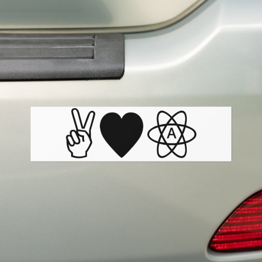 Vredesliefdesatheïsme Bumpersticker (Op auto)