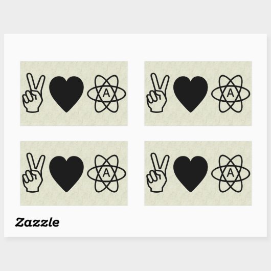 Vredesliefdesatheïsme Rechthoekige Sticker (Vel)