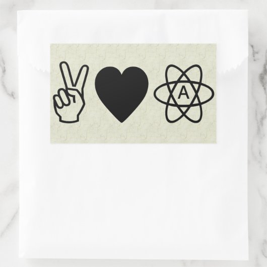 Vredesliefdesatheïsme Rechthoekige Sticker (Tas)