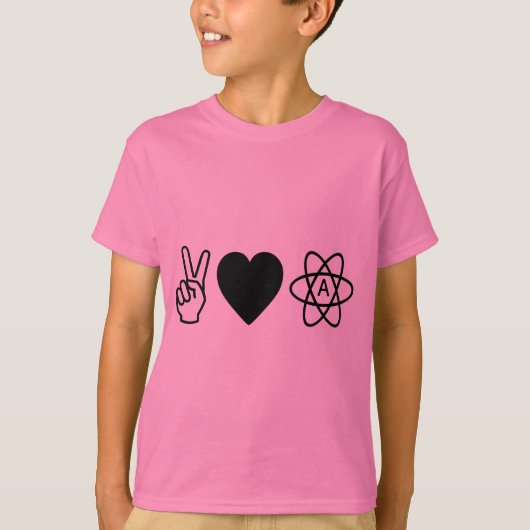 Vredesliefdesatheïsme T-shirt (Voorkant)
