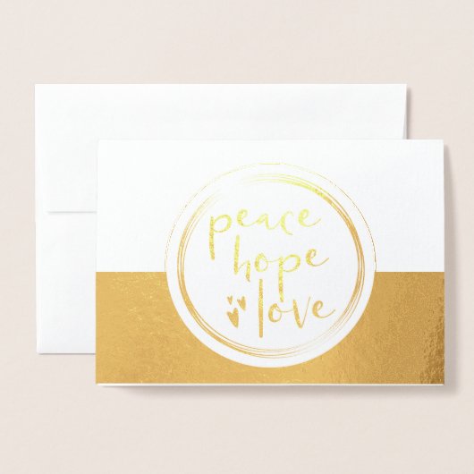 Vredesliefdesbedrijf Holiday Kerstmis Folie Kaarten (Voorkant met envelop)