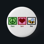Vredesliefdesbijen Ronde Button 5,7 Cm<br><div class="desc">Cute bumbleebee design voor honingliefhebbers.</div>