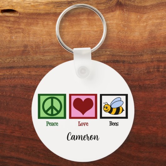 Vredesliefdesbijen Sleutelhanger (Voorkant)