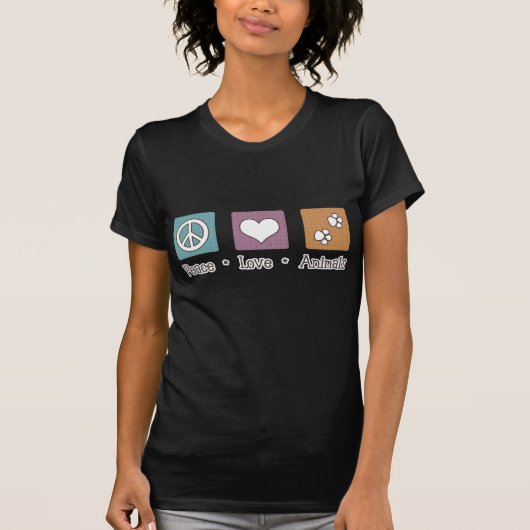 Vredesliefdesdieren (twee poten) t-shirt (Voorkant)