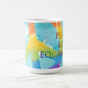 Vredesliefdesgelijkheid met symbool voor regenboog koffiemok