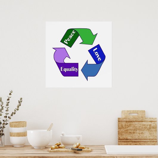 Vredesliefdesgelijkheid Poster (Keuken)