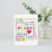 Vredesliefdesgeluk Briefkaart (Staand voorkant)