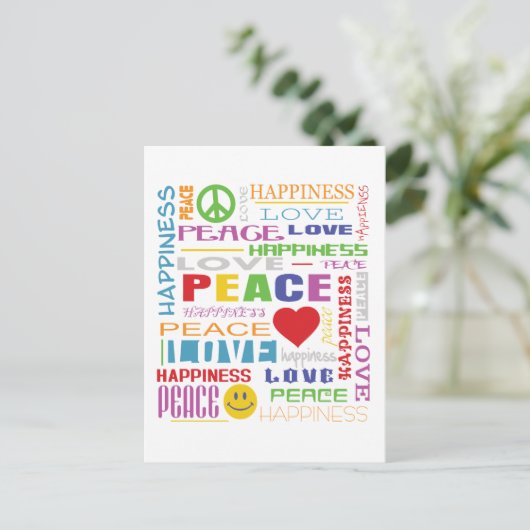Vredesliefdesgeluk Briefkaart (Staand voorkant)