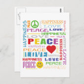 Vredesliefdesgeluk Briefkaart (Voorkant / Achterkant)