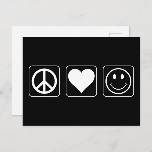 Vredesliefdesgeluk Briefkaart (Voorkant / Achterkant)