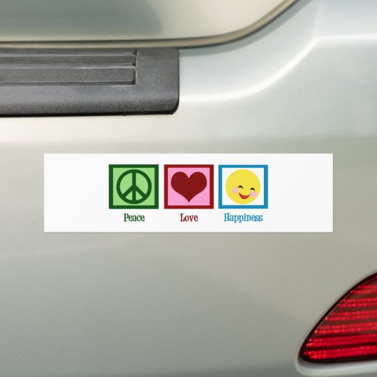 Vredesliefdesgeluk Bumpersticker (Op auto)