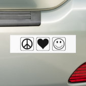 Vredesliefdesgeluk Bumpersticker (Op auto)