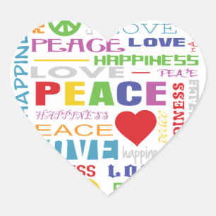 Vredesliefdesgeluk Hart Sticker