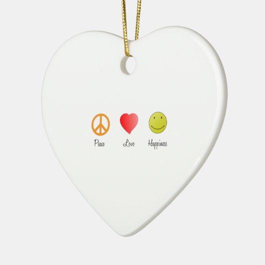 Vredesliefdesgeluk Keramisch Ornament (Links)