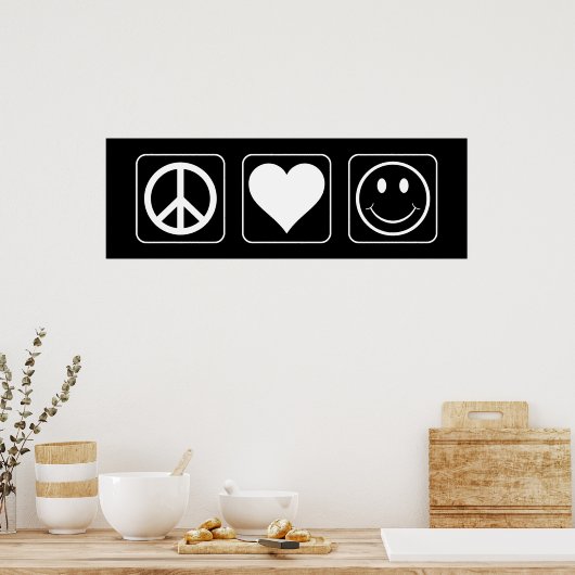 Vredesliefdesgeluk Poster (Keuken)