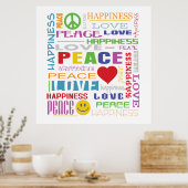 Vredesliefdesgeluk Poster (Keuken)