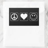 Vredesliefdesgeluk Rechthoekige Sticker (Tas)