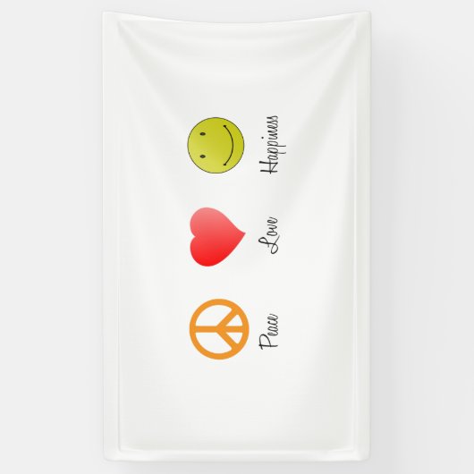 Vredesliefdesgeluk Spandoek (Verticaal)