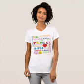 Vredesliefdesgeluk T-shirt (Voorkant volledig)