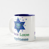 Vredesliefdesgeluk Tweekleurige Koffiemok (Voorkant links)