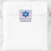 Vredesliefdesgeluk Vierkante Sticker (Tas)
