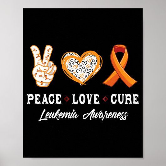 Vredesliefdesgenezing Leukemiebewustzijn mannen vr Poster (Voorkant)