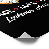 Vredesliefdesgenezing Leukemiebewustzijn mannen vr Poster (Hoek)