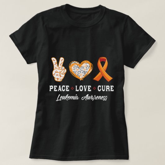 Vredesliefdesgenezing Leukemiebewustzijn mannen vr T-shirt (Design voorkant)