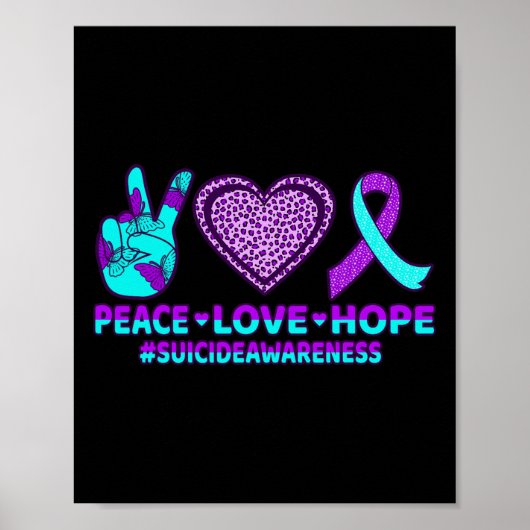 Vredesliefdeshoop Happy Suicide Prevention Bewusth Poster (Voorkant)