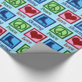 Vredesliefdesijsschaatsen Cadeaupapier (Hoek)