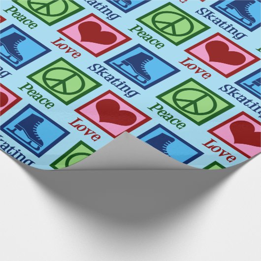 Vredesliefdesijsschaatsen Cadeaupapier (Hoek)