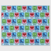 Vredesliefdesijsschaatsen Cadeaupapier (Vlak)