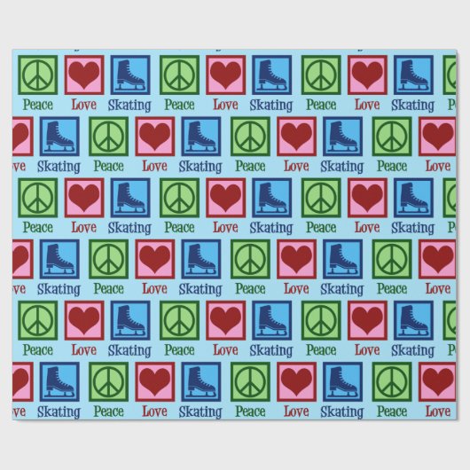 Vredesliefdesijsschaatsen Cadeaupapier (Vlak)