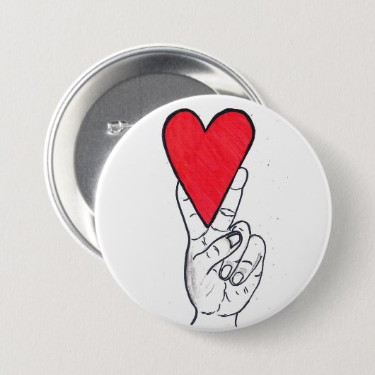 Vredesliefdesknop groot ronde button 7,6 cm (Voorkant /achterkant)