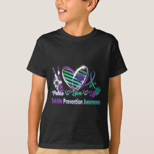 Vredesliefdesleven Zelfmoordbewustzijn Semi Colon  T-shirt