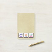 Vredesliefdesongevoeligheid met Dolphin Bunny Unic Post-it® Notes (Op bureau)