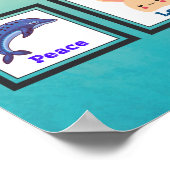 Vredesliefdesongevoeligheid met Dolphin Bunny Unic Poster (Hoek)