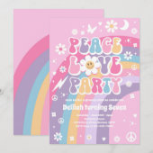 Vredesliefdespartij Hippie Rainbow 70s Birthday Pa Kaart (Voorkant / Achterkant)