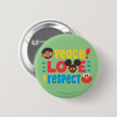 Vredesliefdesrespect Ronde Button 5,7 Cm (Voorkant /achterkant)