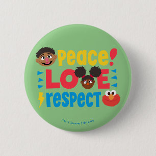 Vredesliefdesrespect Ronde Button 5,7 Cm