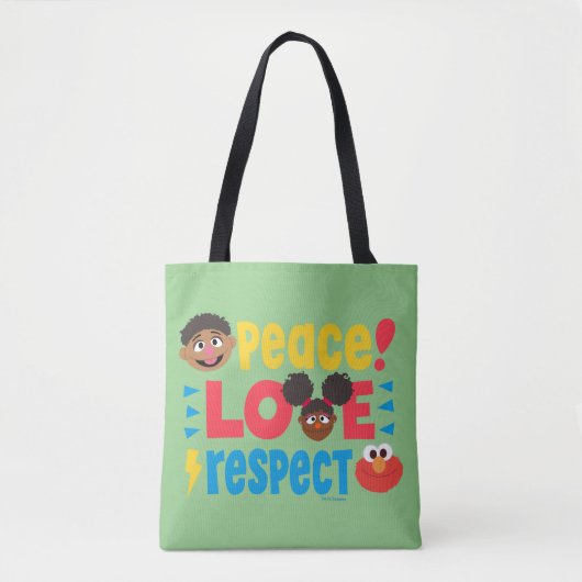 Vredesliefdesrespect Tote Bag (Voorkant)