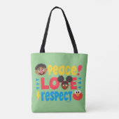 Vredesliefdesrespect Tote Bag (Achterkant)