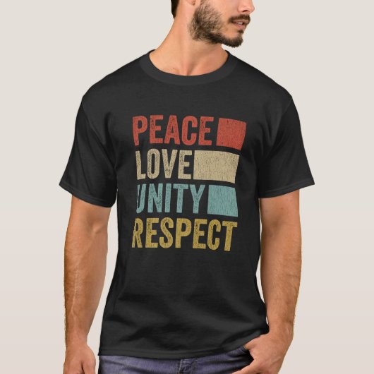 Vredesliefdesrespect voor eenheid t-shirt (Voorkant)