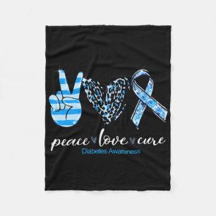 Vredesliefdestype Diabetes Bewustmaking Survivors Fleece Deken