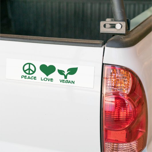 Vredesliefdesvegan Bumpersticker (Op Truck)