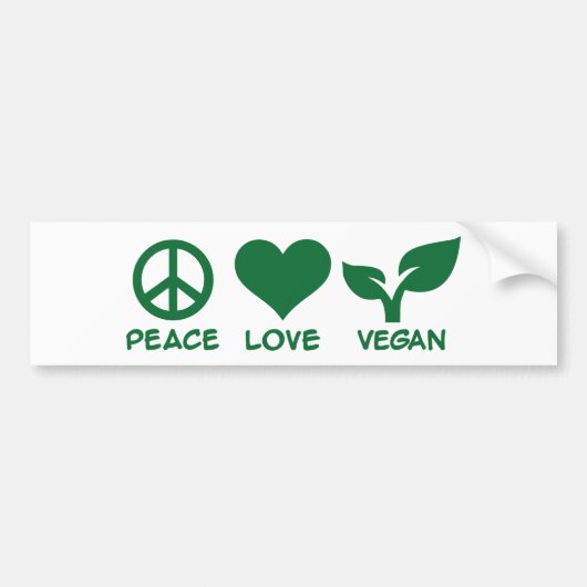Vredesliefdesvegan Bumpersticker (Voorkant)