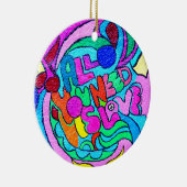 vredesliefdesversiering met hippie-stijl keramisch ornament (Rechts)