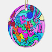 vredesliefdesversiering met hippie-stijl keramisch ornament (Links)