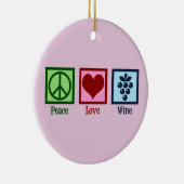 Vredesliefdeswijn Land Roze Kerstmis Keramisch Ornament (Rechts)