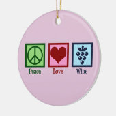 Vredesliefdeswijn Land Roze Kerstmis Keramisch Ornament (Links)